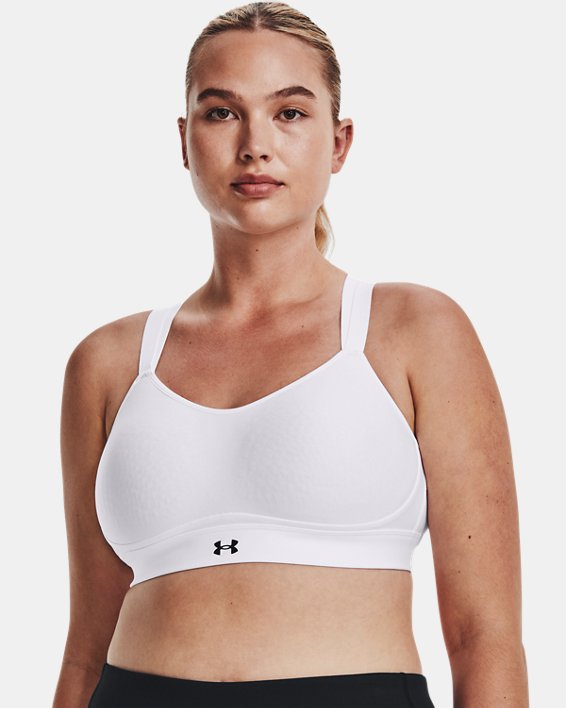 Damen UA Infinity Low Strappy Sport-BH, White, pdpMainDesktop image number 4